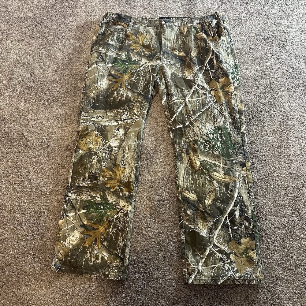 Realtree Edge Camo Pants Mens XL 31” In Cotton Blend Hunting Leg Pocket Straight